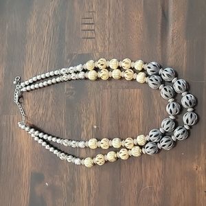 2 row neutral beaded necklace